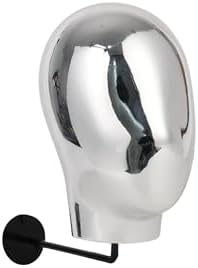 Silver Wall Mounted Mannequin Head for Wig and Hat Display 1