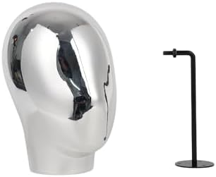 Silver Wall Mounted Mannequin Head for Wig and Hat Display 1