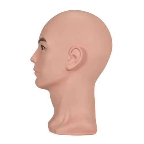PVC Male Mannequin Head for Wig and Headphone Display
