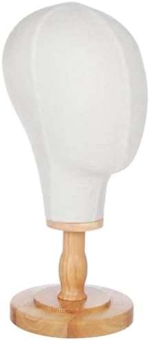 OMISTAR Wig Head Stand with Linen Cover Display Rack