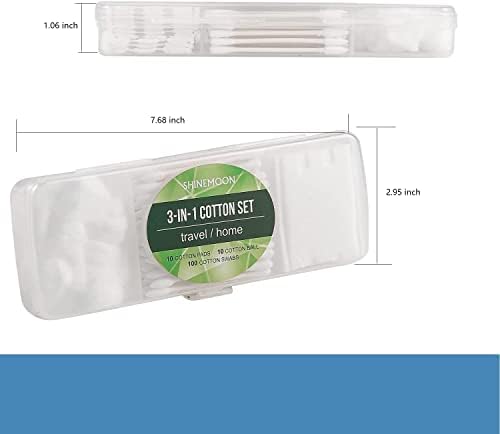SHINEMOON Travel Cotton Swabs Set 3 Pack