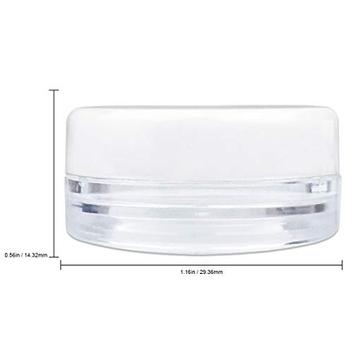 Beauticom 200 Pcs 3G Clear Jars with White Lids