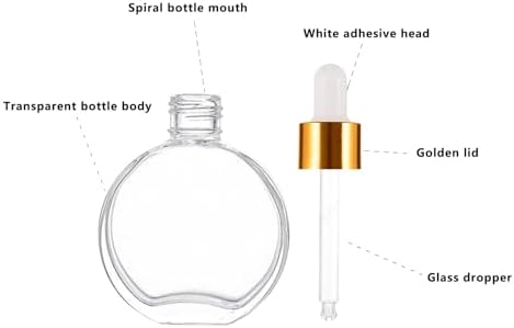 6Pcs 2oz Glass Dropper Bottles for Essential Oils