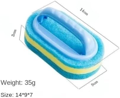 Multi-Purpose Cleaning Brush with Handle and Thickened Scrub Sponge