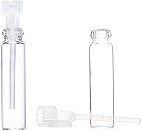100PCS 1ml Glass Perfume Sample Bottles with Droppers and Caps