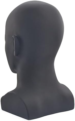 PVC Mannequin Head Black Male Display Dummy Stand 1