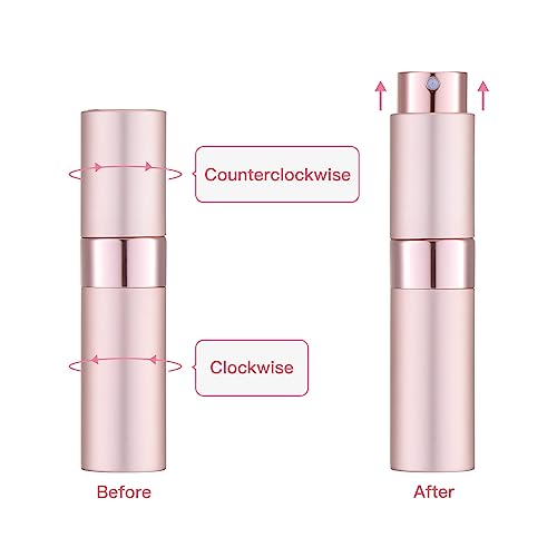 Tekson 8ml Refillable Perfume Atomizer Bottle Pink Gold