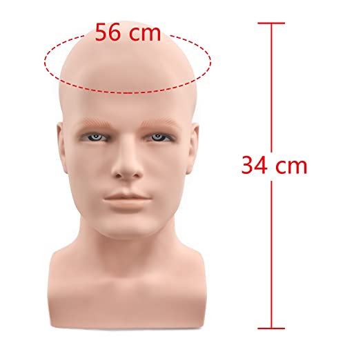 FanLin Male Mannequin Head for Wig and Accessory Display