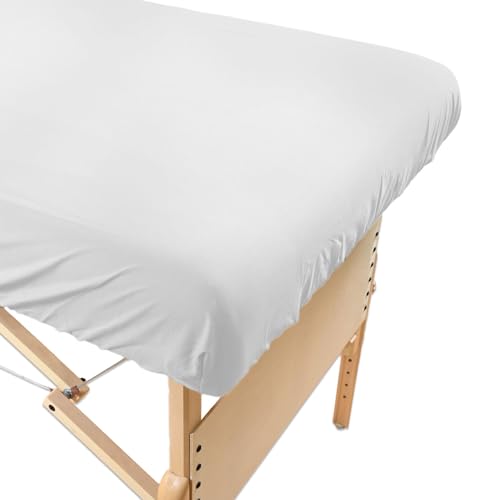 Body Linen Simplicity Massage Table Sheets - 180 Thread Count White Natural Gray