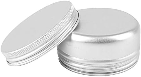 Foraineam 60 Pack Round Aluminum Lip Balm Tins with Screw Top - Silver
