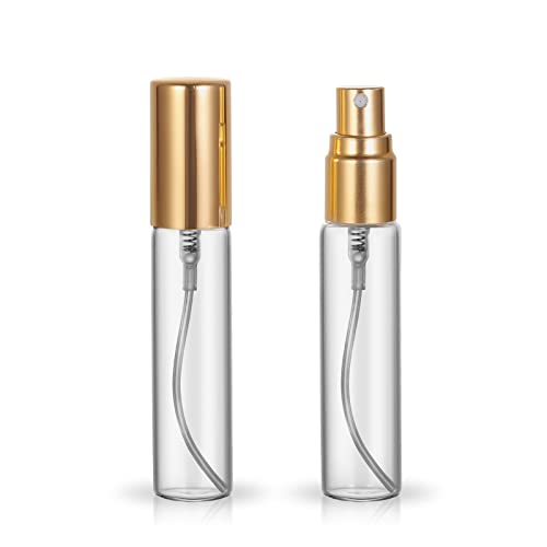 20 Pack 10ML Refillable Spray Bottle Set With Gold Caps