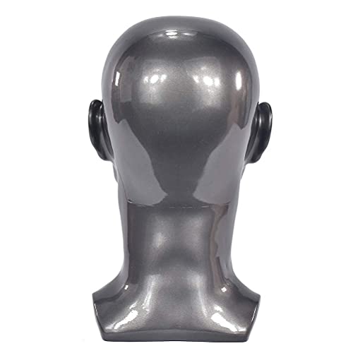 FLWAI Male Mannequin Head with Mount Hole Bright Grey