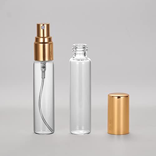 20 Pack 10ML Refillable Spray Bottle Set With Gold Caps