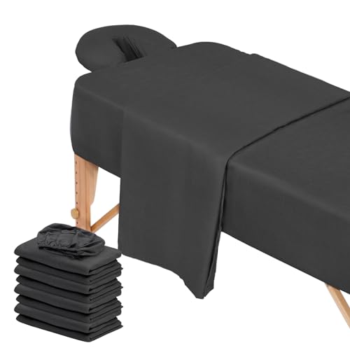 12 Pcs 4 Sets Microfiber Massage Table Sheet Set Black