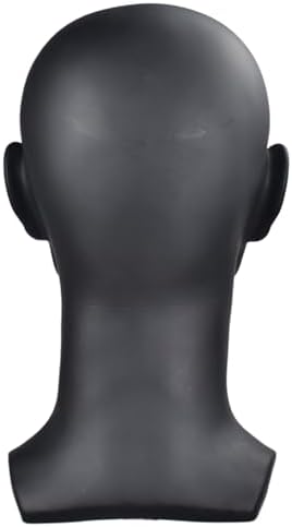 Male Mannequin Head for Wig Display Matte Black