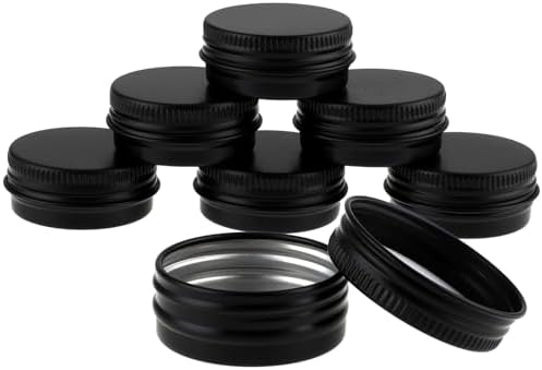 6 Piece 05 Oz Metal Jar Containers with Screw Lid