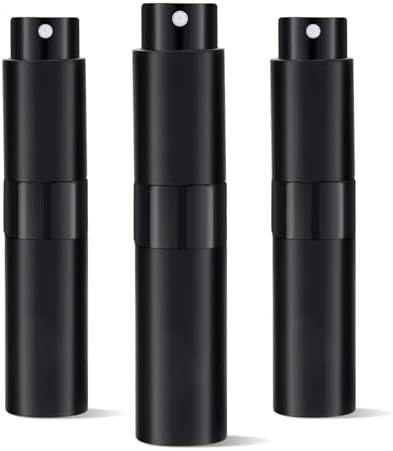 3Pcs 8ml Cologne Travel Bottle Refillable Perfume Sprayer Twist Up Bottle Black