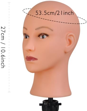 Soft Bald Mannequin Head for Wig Display and Glasses