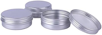 12PCS 2oz Silver Aluminum Cosmetic Sample Tins with Screw Lids