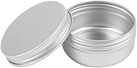Foraineam 60 Pack Round Aluminum Lip Balm Tins with Screw Top - Silver