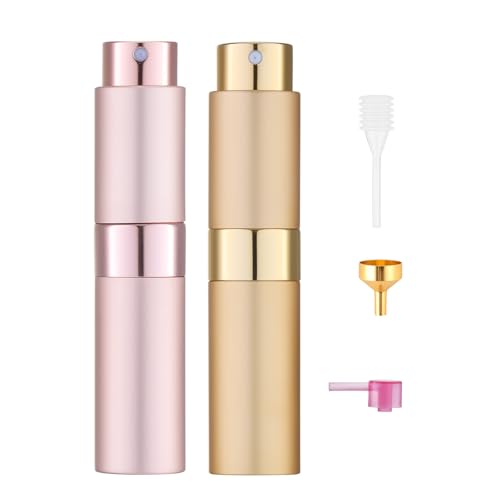 Tekson 8ml Refillable Perfume Atomizer Bottle Pink Gold