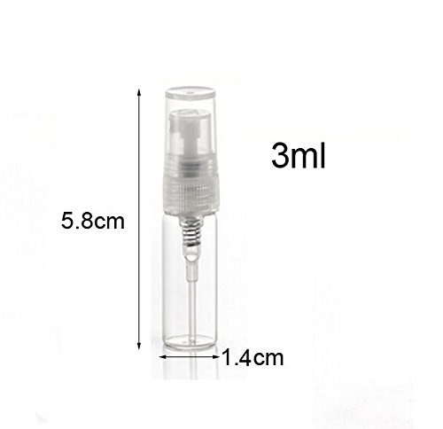 Elfenstall 10pcs Mini Clear 3ml Spray Bottles with 1pc Cloth and 2pcs Pipettes