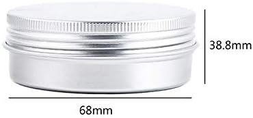 12PCS 2oz Silver Aluminum Cosmetic Sample Tins with Screw Lids