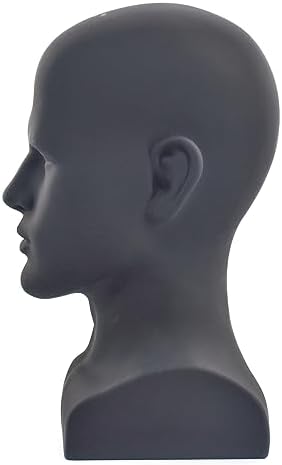 PVC Mannequin Head Black Male Display Dummy Stand 1