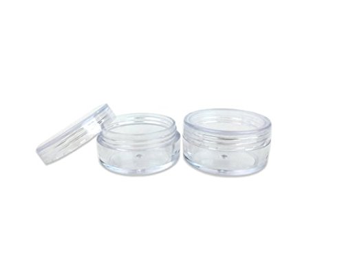 Beauticom 10G Clear Jars with Screw Caps - 300 Pieces BPA Free