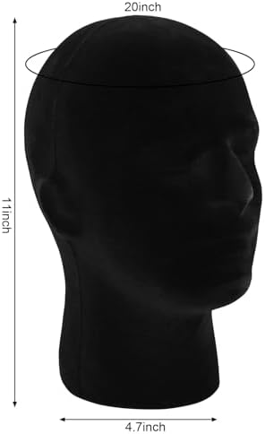 2 Pack Black Mannequin Head Stand for Wigs Hats Masks