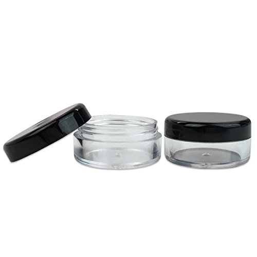 Beauticom 5g 5mL Round Clear Jars with Black Lids - 500pcs BPA Free