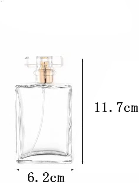 2 Pcs Gold Clear Glass Perfume Atomizer 100ml Spray Bottle for Travel