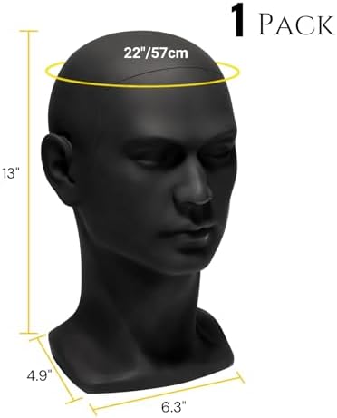 ZOOFOX Male PVC Mannequin Head for Hats and Wigs