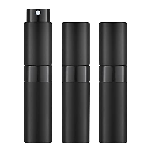 LISAPACK 8ML Perfume Spray Bottle Set 3PCS Portable Travel Dispenser Black