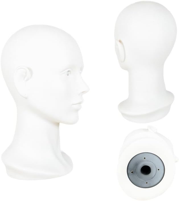 Miaomanzi PVC Female Mannequin Head White Display Stand