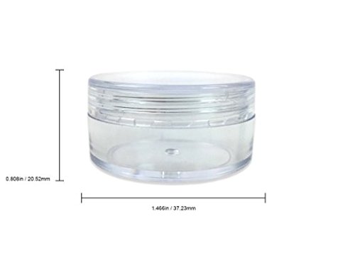 Beauticom 10G Clear Jars with Screw Caps - 300 Pieces BPA Free
