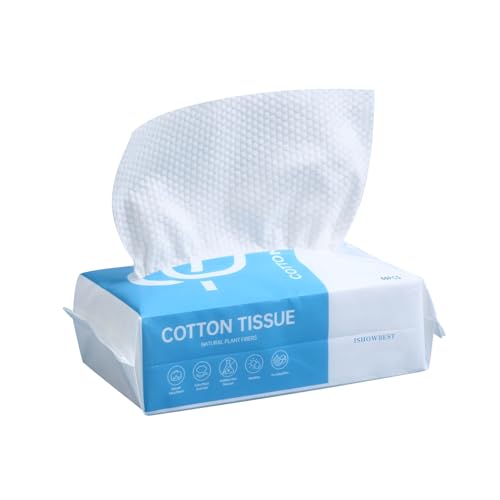 ISHOWBEST Disposable Face Towel 60 Count Biodegradable