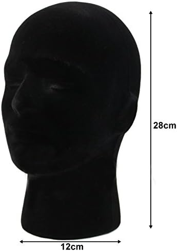 Black Foam Wig Head Stand Display Mannequin for VR Headset Mount