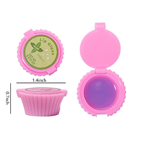 12 Pcs Cupcake Shaped Lip Gloss for Girls
