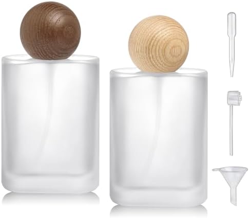 50ml Glass Spray Bottle 2 Pack Refillable Atomizer
