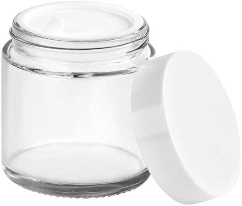 TUZAZO 4oz Glass Jars with White Lids 2 Pack