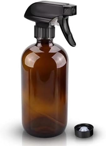 4Pcs Amber Glass Spray Bottles Refillable for Cleaning Plants and More