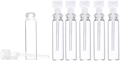 100PCS 1ml Glass Perfume Sample Bottles with Droppers and Caps
