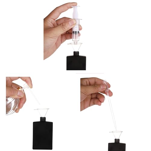 6 Pack 30ml Black Refillable Perfume Bottles with Metal Sprayer