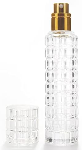 Enslz Refillable Glass Perfume Spray Bottle 1 Ounce Gold