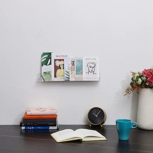 4 Pack Clear Acrylic Nail Polish Wall Shelves