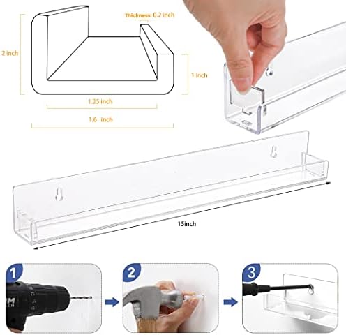 6 Pack Clear Nail Polish Rack Wall Mount Organizer