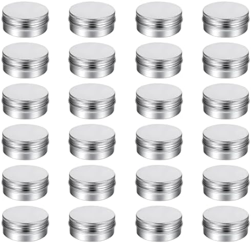 24 Pack 05 Oz Aluminum Tin Jars with Screw Lid