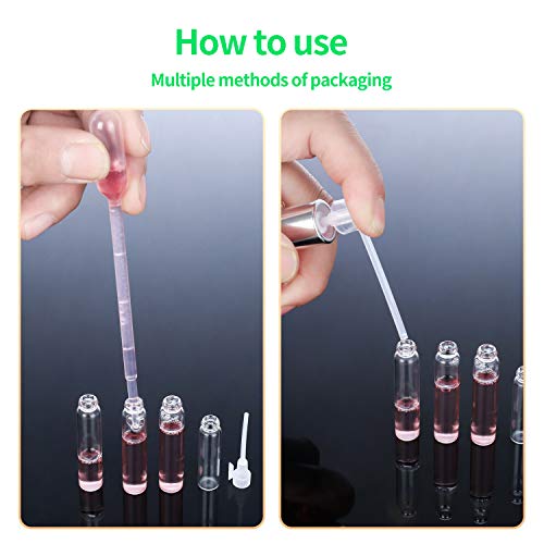 120Pcs 1Ml Mini Glass Sample Vials with Black White Plastic Caps