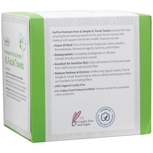 ForPro Premium Pure Simple XL Facial Towels 50 Count